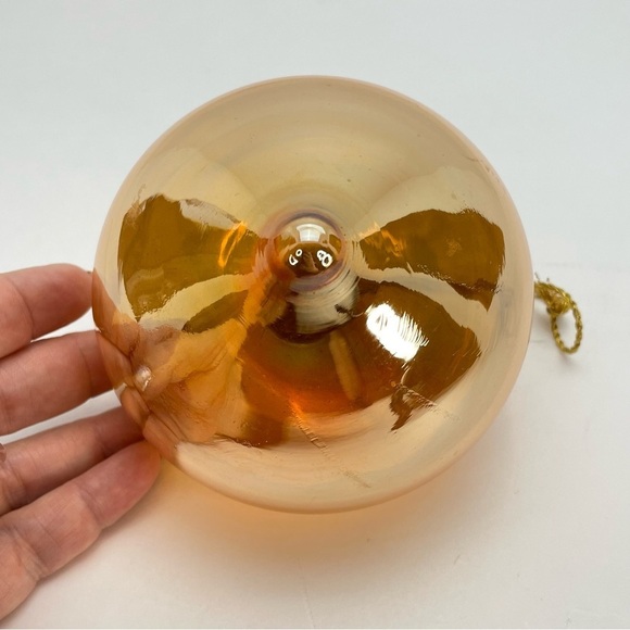 VINTAGE Kugel Style Marigold Teardrop Glass Christmas Tree Ornament - Picture 5 of 11